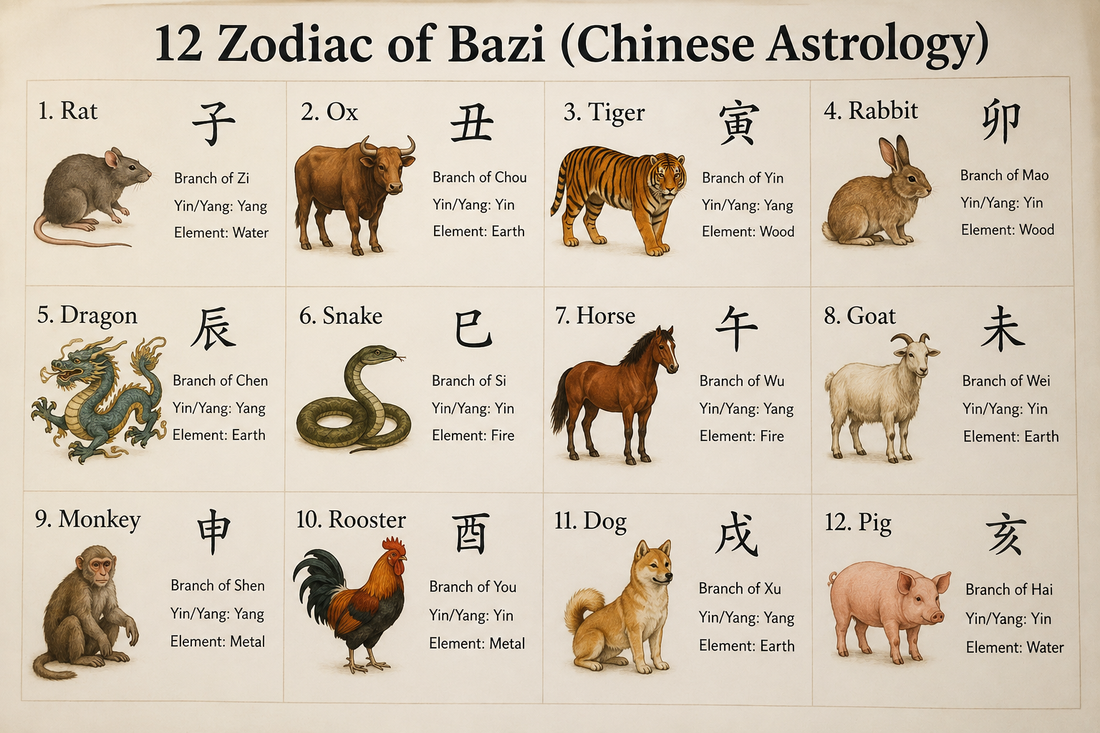The 12 Chinese Zodiac Signs in BaZi