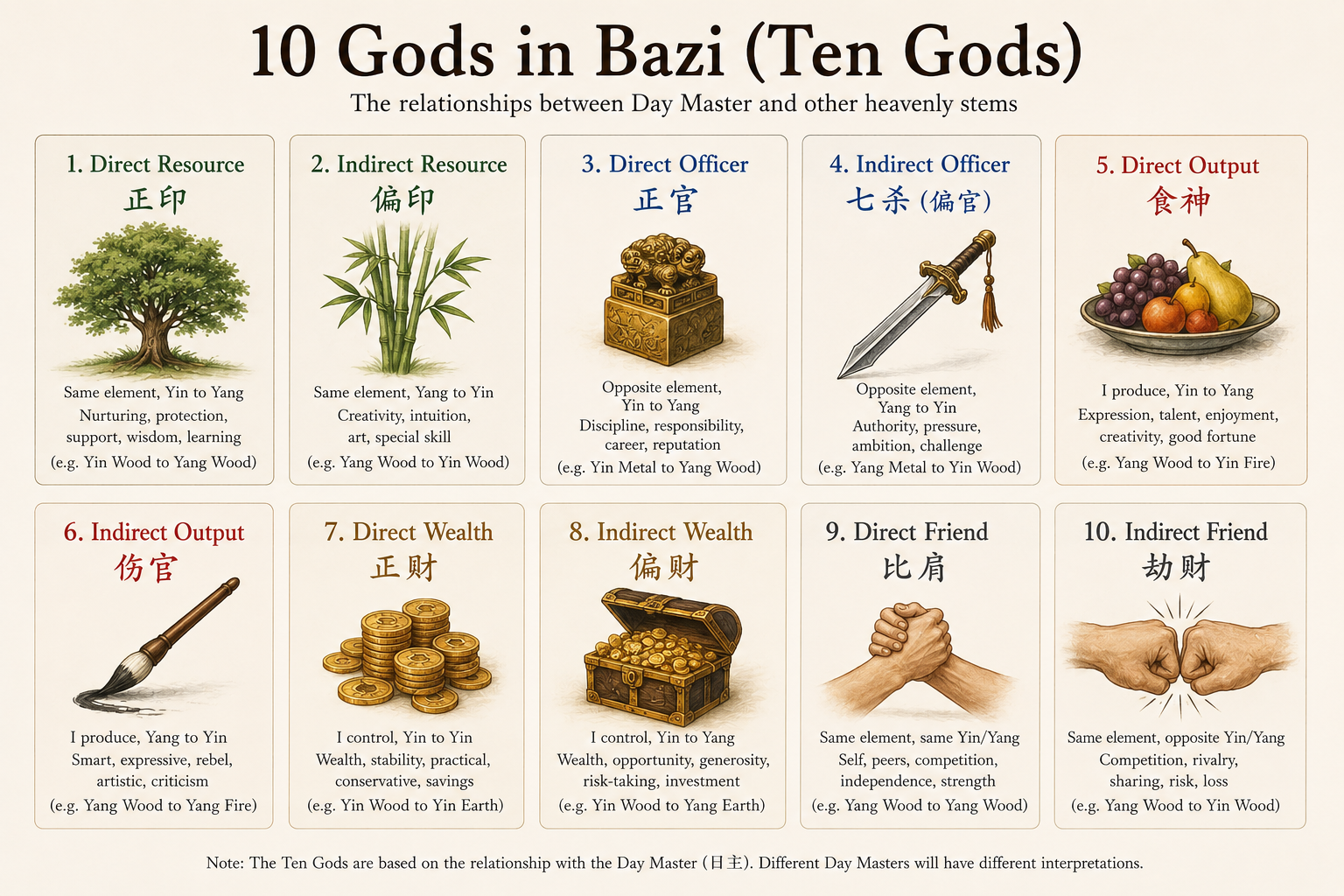 The 10 Gods (Shi Shen 十神) in BaZi