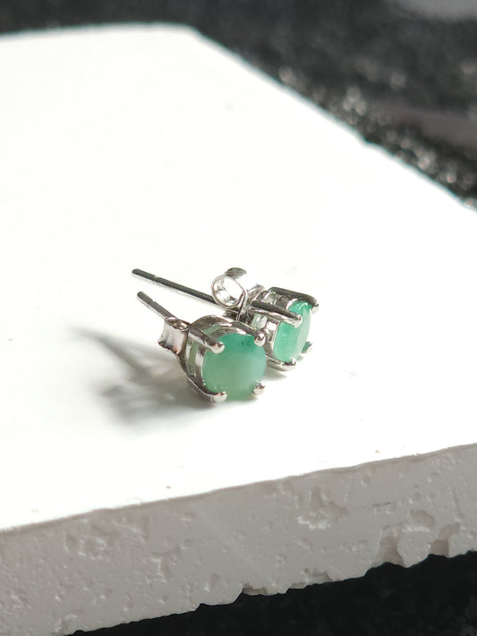 Round Emerald Earrings (5mm)
