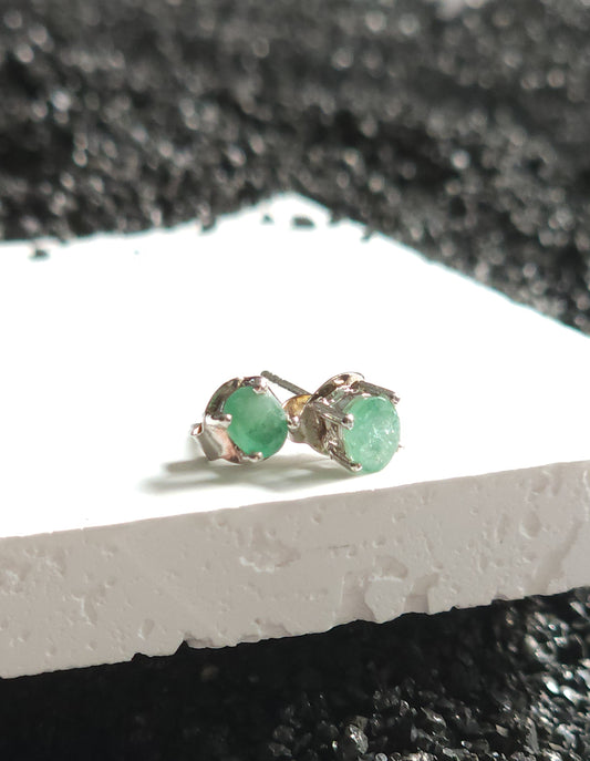 Oval Cut Emerald Earrings (5.0 x 4.0mm)