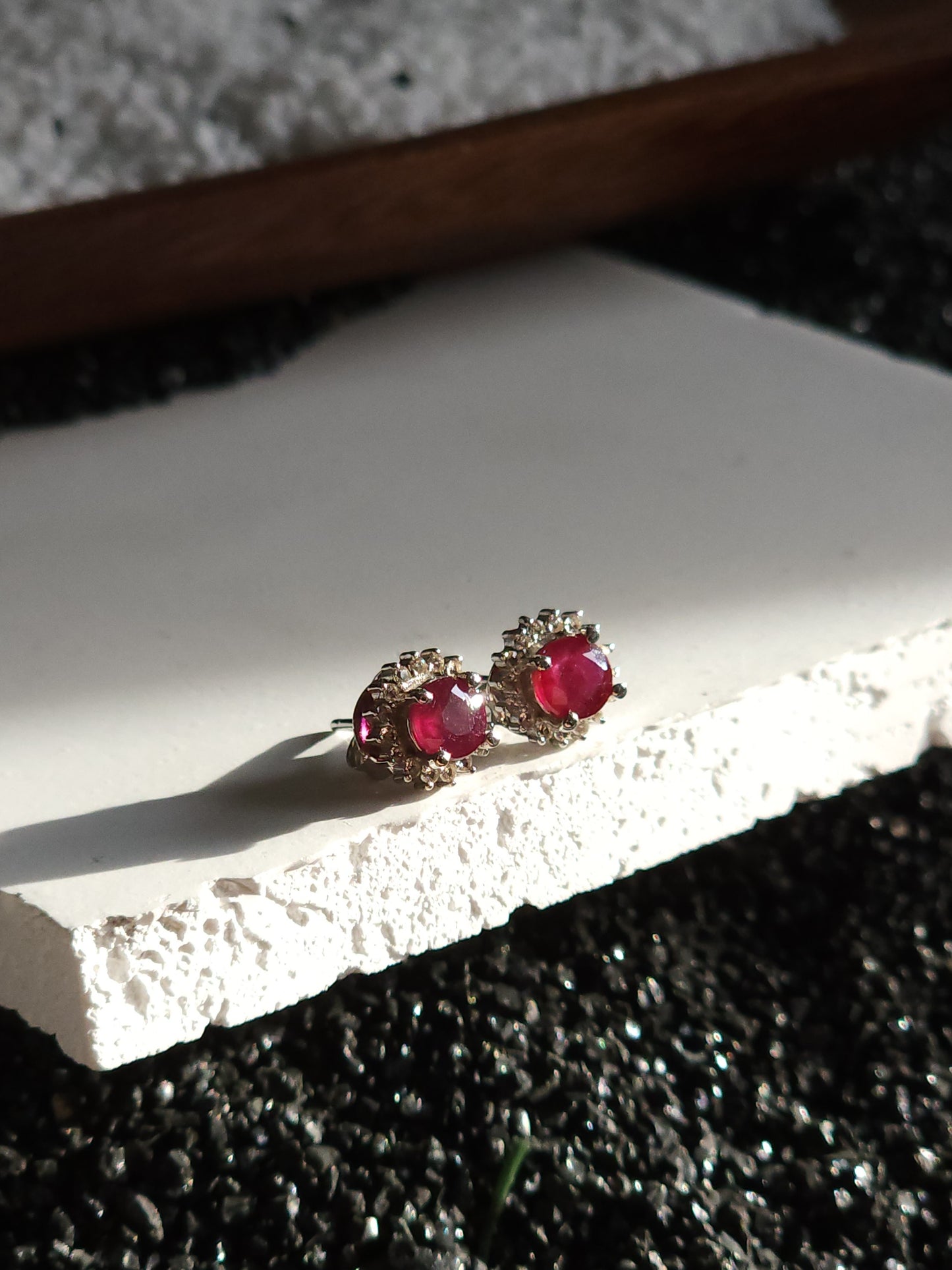 Tyrell Topaz Floral Pave Ruby Earrings