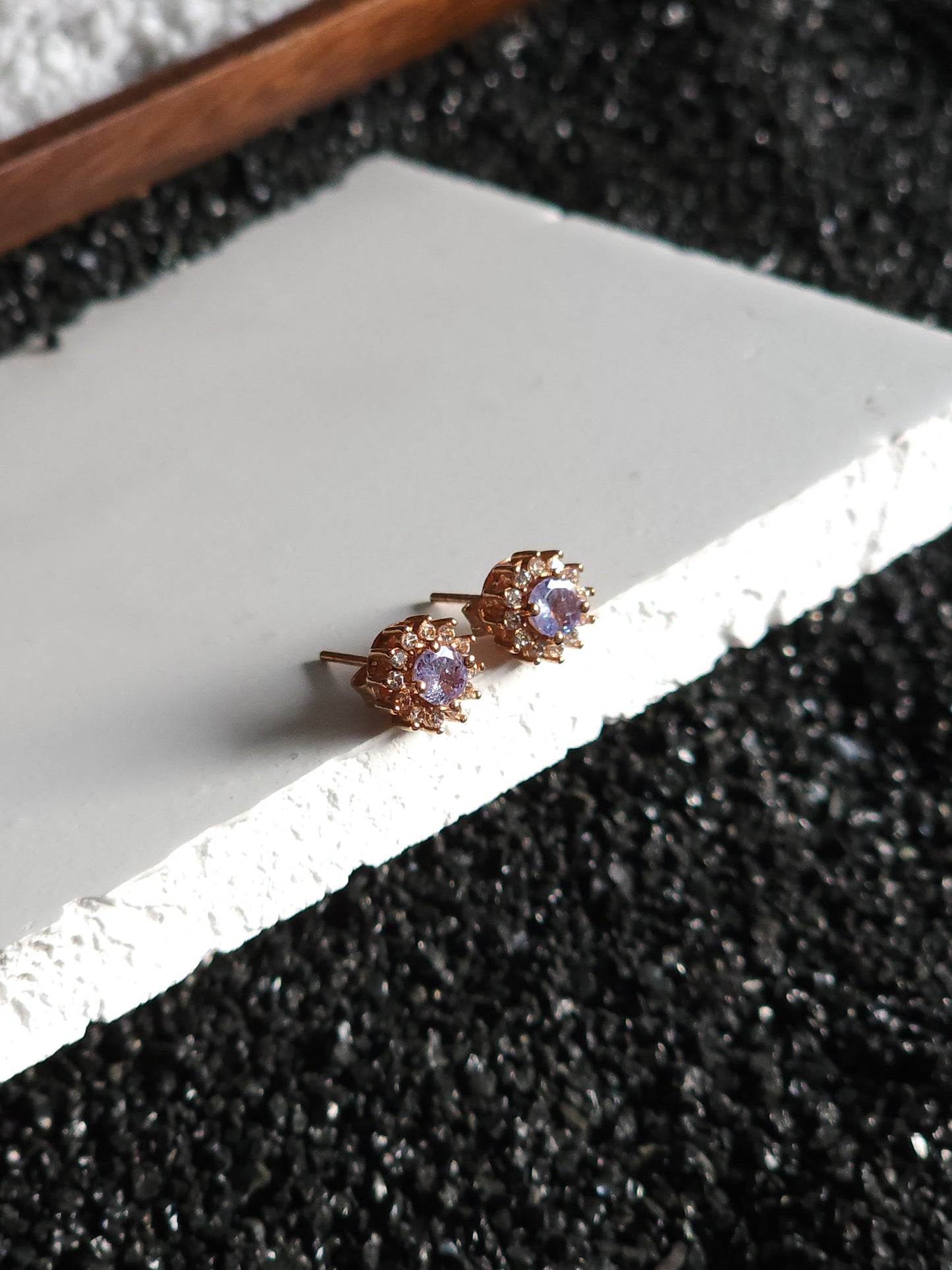 Tyrell Topaz Floral Pave Tanzanite Earrings