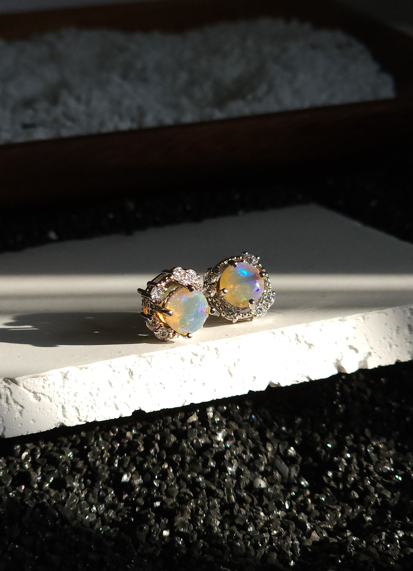 Andromeda V2 Two-Way Round Topaz Halo Pave Earrings